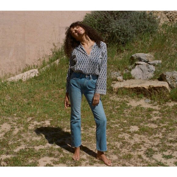 💕DOEN💕 Suri Top ~ Soledad Bloom Blue XL NWT - Picture 4 of 16